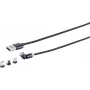 Cable de carga USB-A magnético 3 en 1 ShiverPeaks 540° — negro, USB-A a conector magnético múltiple