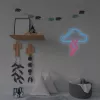 Luz de neón MANTA SNL71BL Nube con rayo Azul‑Rosa – letrero de neón LED decorativo