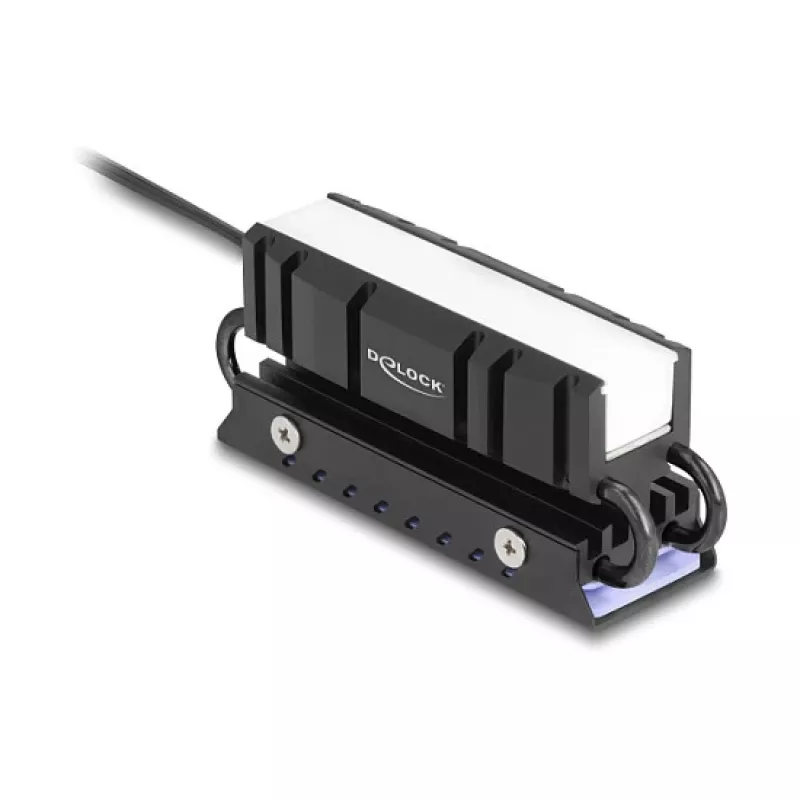 Disipador DELOCK 18460 para SSD M.2 2280 — aluminio/cobre, RGB 5V, negro