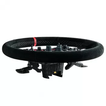 Asetek SimSports aro de volante, rebajado, 340 mm - negro, cuero aterciopelado
