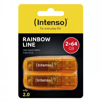 Memoria flash USB2 2X64GB/RAINBOW 3502492 Intenso