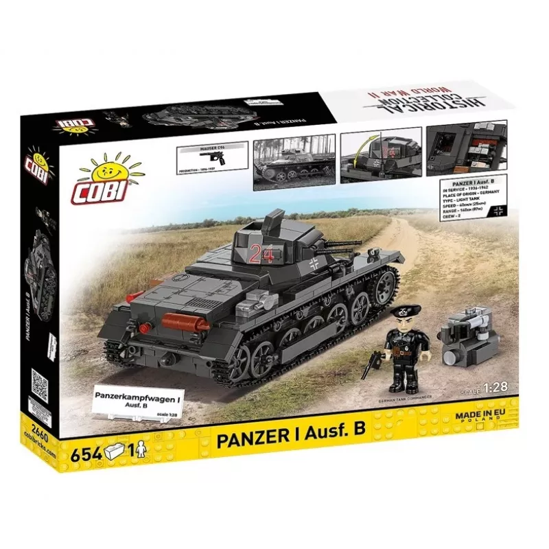 Set de construcción Cobi Panzer I Ausf. B – 654 piezas, maqueta detallada