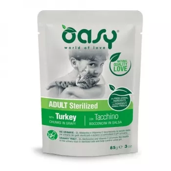 Oasy Chunks en salsa Adult Sterilized Pavo 85gr