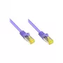 Cable patch RJ45 con cable bruto Cat.7 y protección de lengüeta (RNS®), S/FTP, PiMF, libre de halógenos, 600MHz, OFC, violeta, 1 m, Good Connections® (8070R-010V)