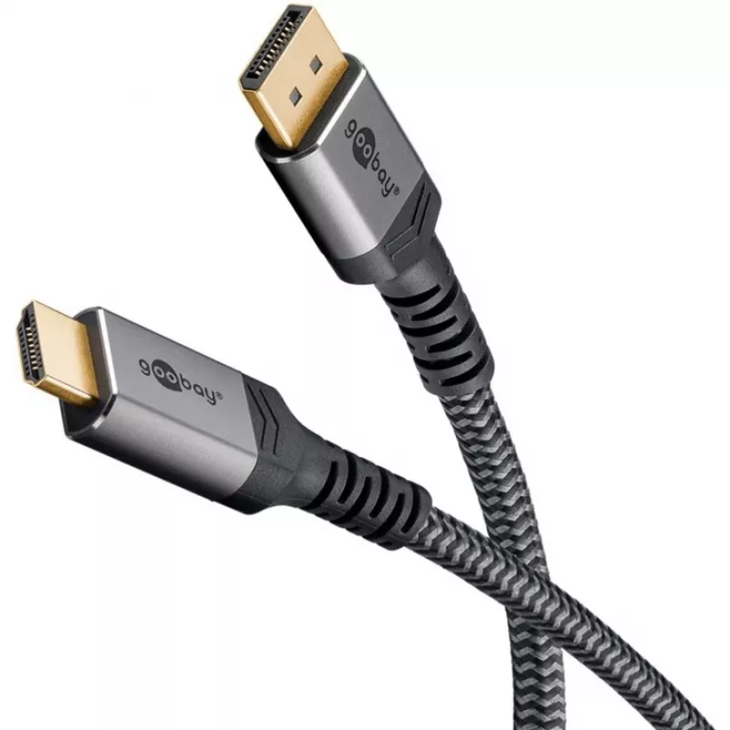Goobay 65269 Adaptador de cable de vídeo 2 m DisplayPort HDMI Gris (65269)