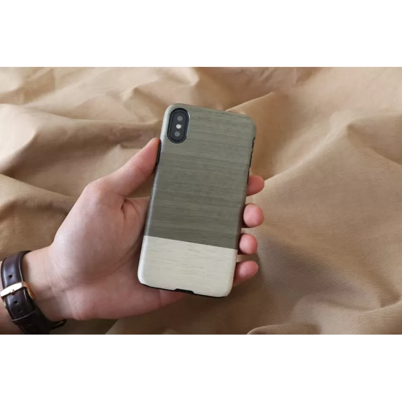 Funda para smartphone man and wood para iPhone X/XS — negro, parte trasera rígida protectora