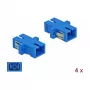 DeLOCK adaptador de fibra óptica SC conector hembra a conector hembra, DELOCK 85990, azul, pack de 4
