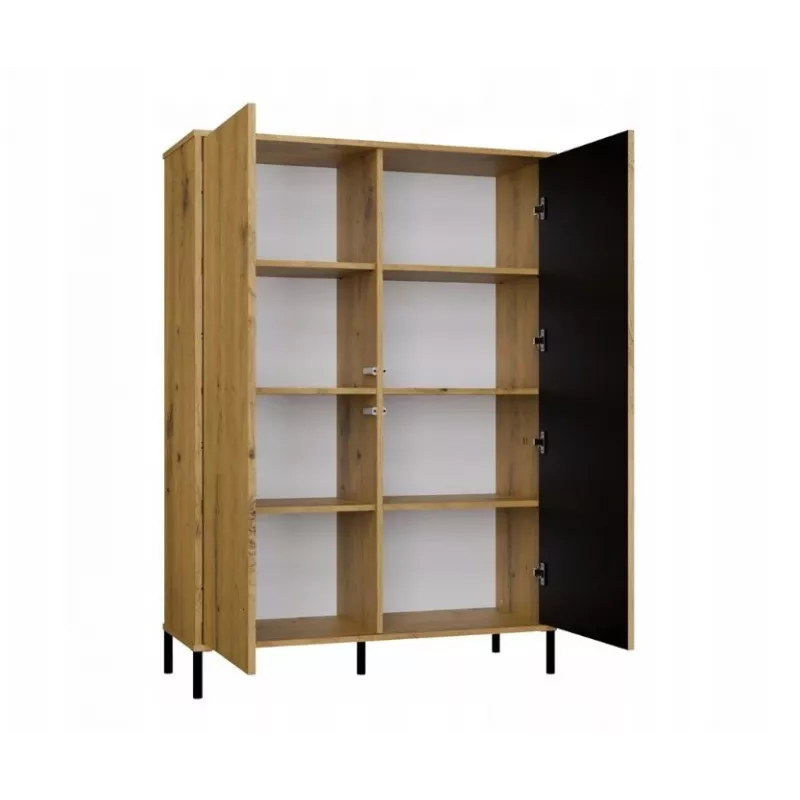 Vitrina KAMARO 2DD estrecha/GŁ roble ARTISAN