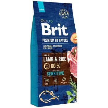 Pienso seco para perros Brit Premium by Nature Sensitive cordero con arroz 15 kg