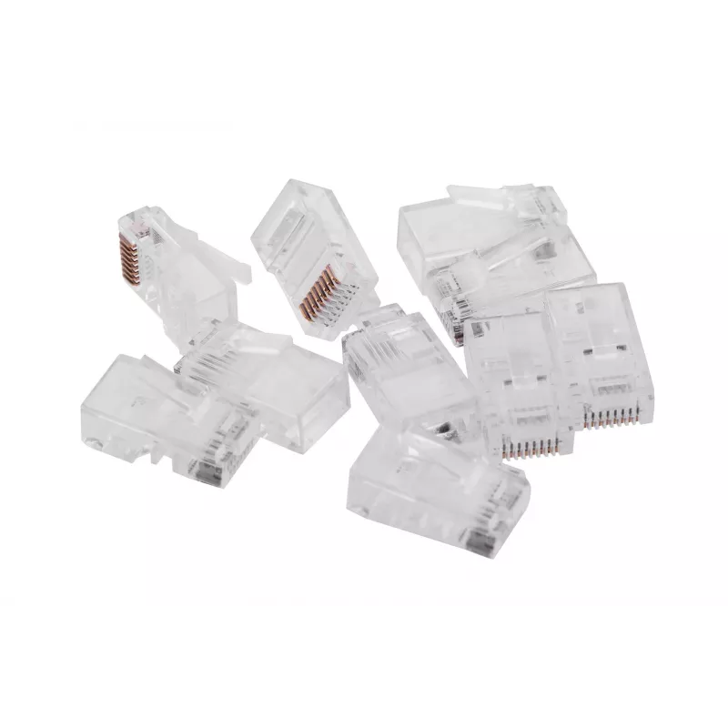 Conector macho RJ45 GEMBIRD PLUG3UP6/100, Cat5, conector recto, transparente, contactos dorados, pack de 100