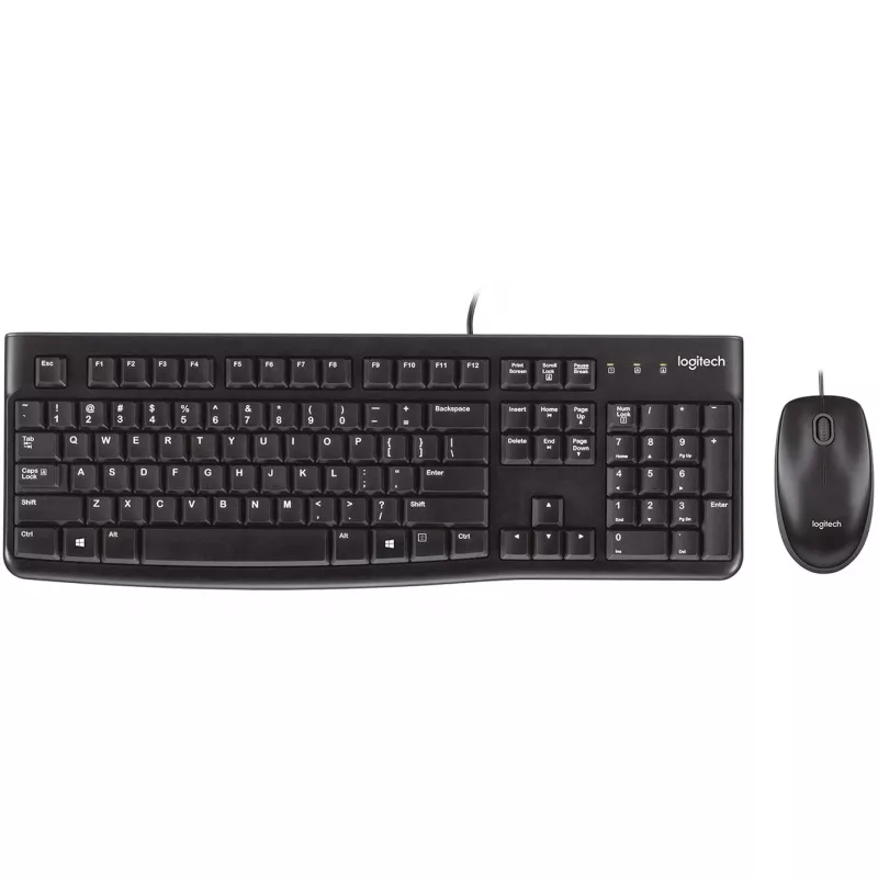 Teclado de sobremesa MK120, con cable, USB, QWERTZ, negro, ratón incluido