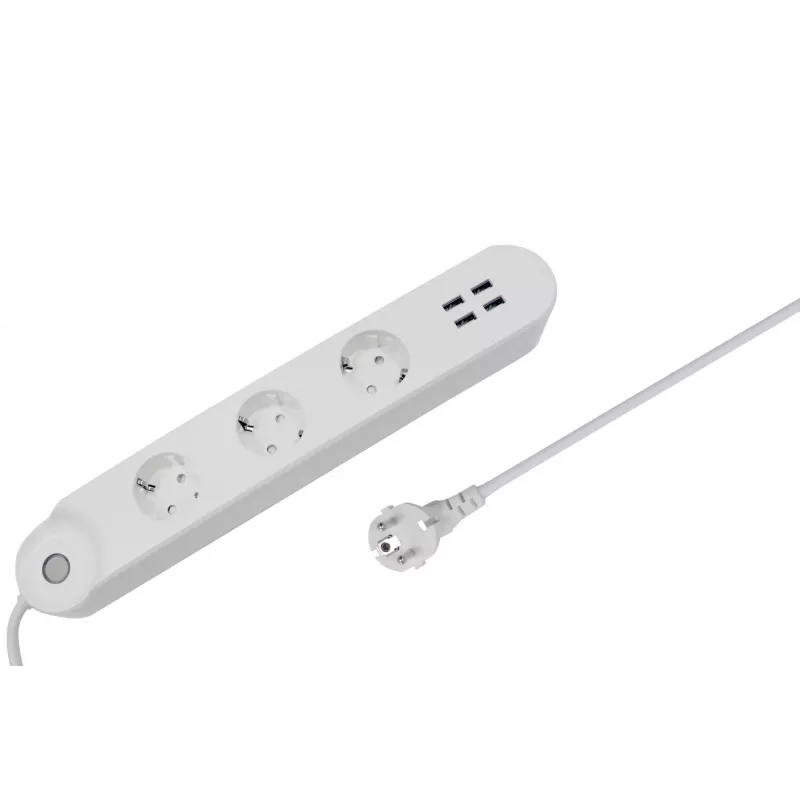 Regleta inteligente Denver SHP-300U 3 tomas AC tipo E 4 blanco