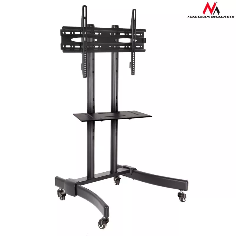 Maclean MC-739 soporte profesional con ruedas para TV, 32-65 pulgadas (165,1 cm), máx. 40 kg, VESA hasta 400x600, negro