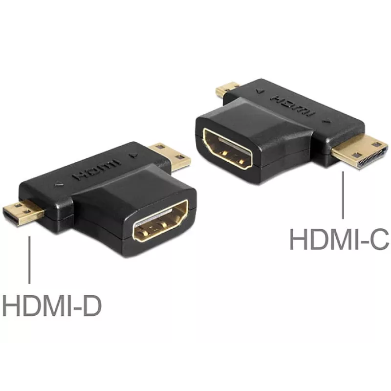Adaptador de cambio de género de cable HDMI-C HDMI-D HDMI-A DeLOCK 65446