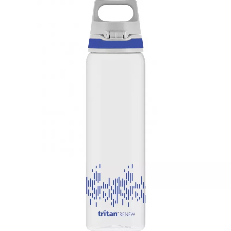 Botella Total Clear One MyPlanet Blue 0,75 L transparente/azul oscuro, cierre de una mano ONE