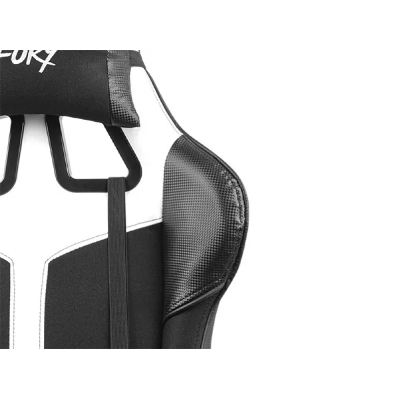 Silla gaming FURY Avenger XL Universal con asiento acolchado negro y blanco