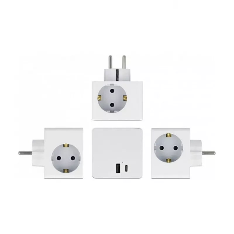 Adaptador de enchufe DeLOCK 11501 tipo F blanco 3A puertos USB