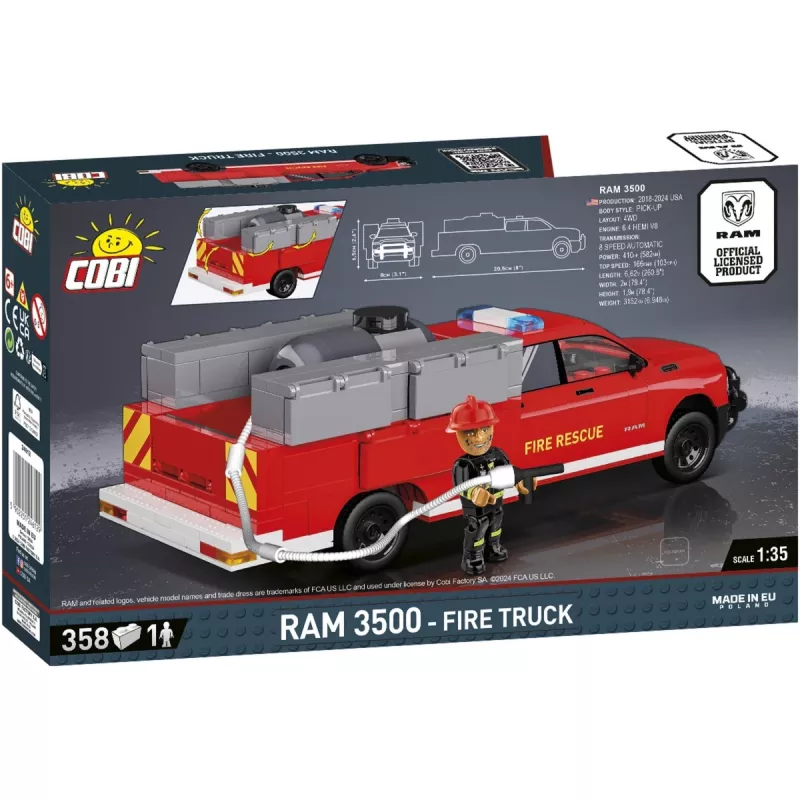 Juguete de construcción Cobi RAM 3500 camión de bomberos COBI-24612 set 2 en 1