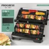 Parrilla de salud eléctrica 2 en 1 Progress EK5854PVDE con placas antiadherentes y temperatura regulable