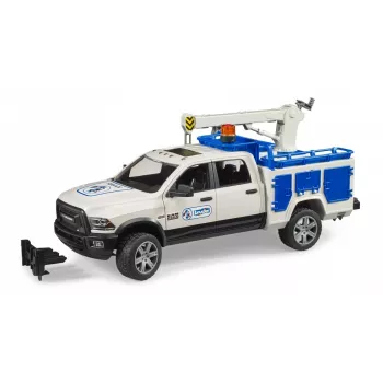 Coche Dodge RAM 2500 Service con luz giratoria y grúa BRUDER 02509
