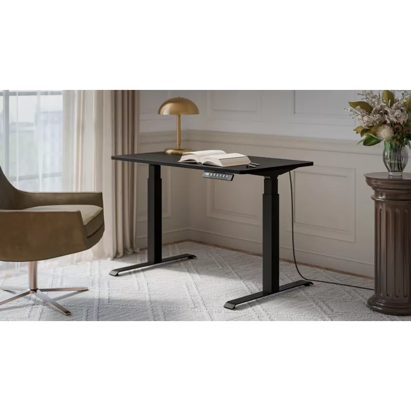 Escritorio cama meble MOON con regulación eléctrica de altura recto 1210×670 mm negro