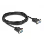 Delock cable RS-232 serie D-Sub9 conector hembra a conector hembra con carcasa de conector estrecha 5 m