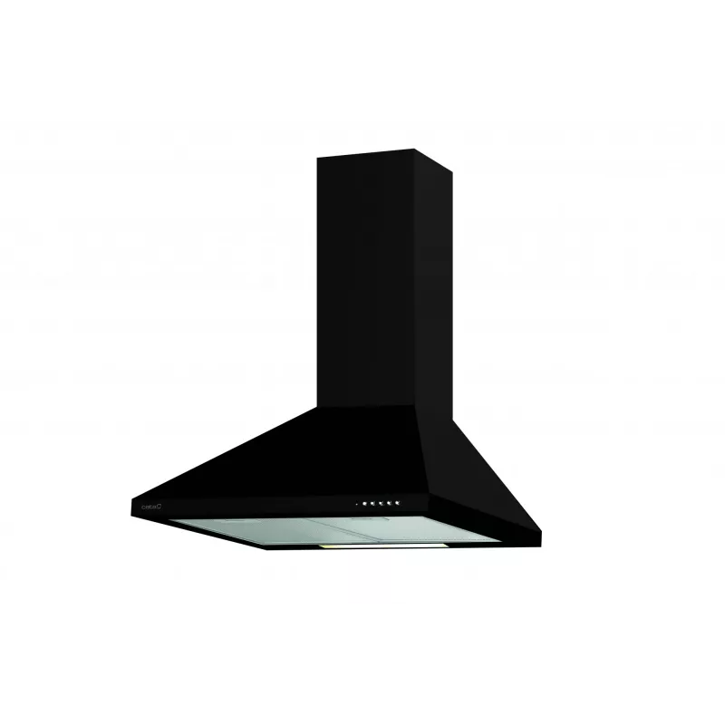 Campana de pared CATA VK 6000 BK, 395 m³/h, salida de aire 150 mm, negra, filtro de aluminio