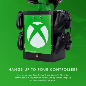 Numskull Games Official Xbox Gaming Locker, soporte para discos de juegos, Xbox, negro, con cable, 1 unidad