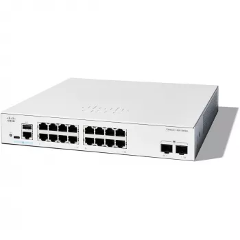 Switch gestionado Cisco Catalyst 1300-16T-2G — 16x Gigabit RJ-45, 2x 1GE SFP, L2/L3