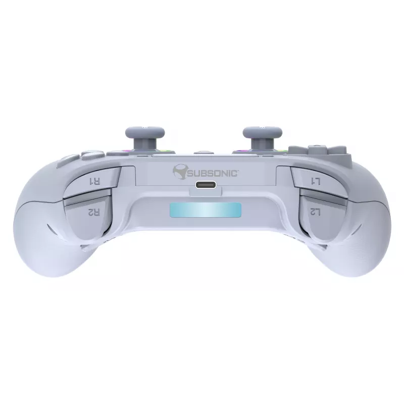 Mando inalámbrico LED SUBSONIC SA5639-2 — para PS4 y PC, blanco, conexión inalámbrica