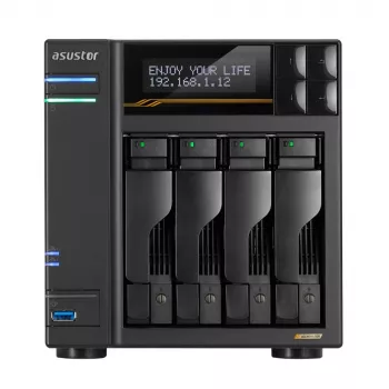 Asustor Lockerstor 4 Gen3 AS6804T NAS 4 bahías, AMD Ryzen V3C14, 16GB DDR5 ECC, 2x 10GbE + 2x 5GbE