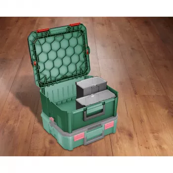 Caja de almacenamiento Bosch SystemBox rectangular Polipropileno 176×105×133 mm Negro/Gris