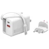 4smarts 541065 GaN Flex Jojo 65W cargador de pared, 2x USB-C PD + USB-A QC 3.0, cable USB-C retráctil, 100-240V, blanco