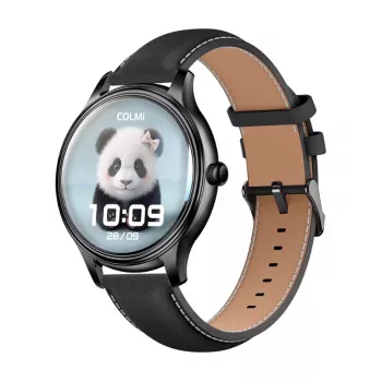 Smartwatch Colmi L28 con correa de silicona negra y correa de piel negra