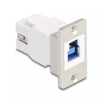 Módulo Keystone DELOCK 67337 montaje en panel USB Type-B a USB Type-A 5 Gbit/s, plata/blanco