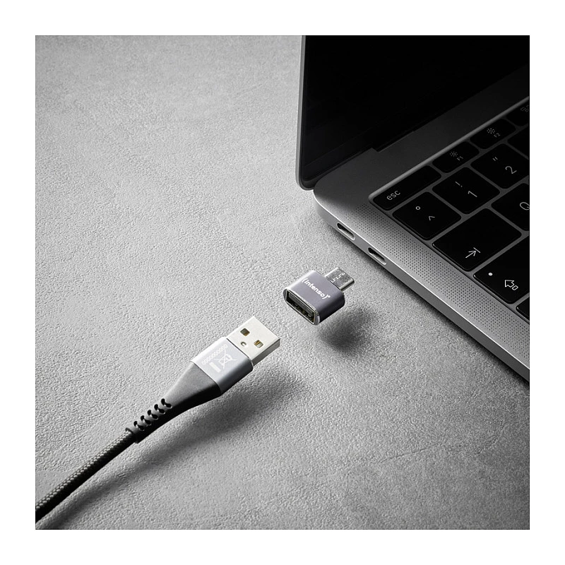 Intenso Pack de 3 Adaptador USB USB-A -> USB-C C480C aluminio