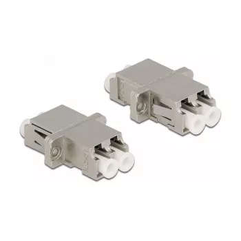 Acoplador de fibra óptica DeLOCK LC dúplex hembra a LC dúplex hembra monomodo metal