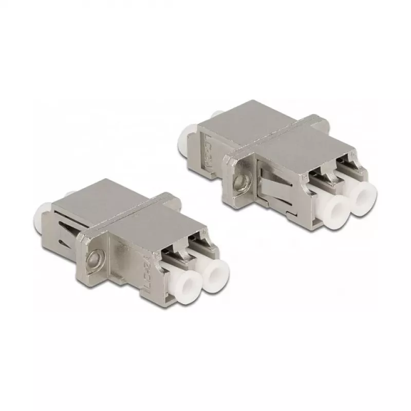 Acoplador de fibra óptica DeLOCK LC dúplex hembra a LC dúplex hembra monomodo metal