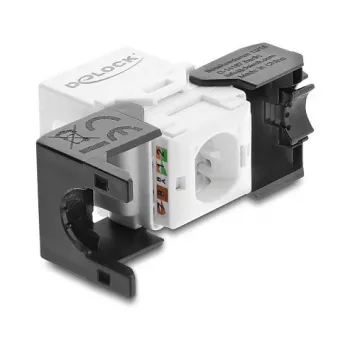 Delock 90802 Módulo Keystone RJ45 a LSA Cat.6 UTP, sin herramientas, negro/blanco