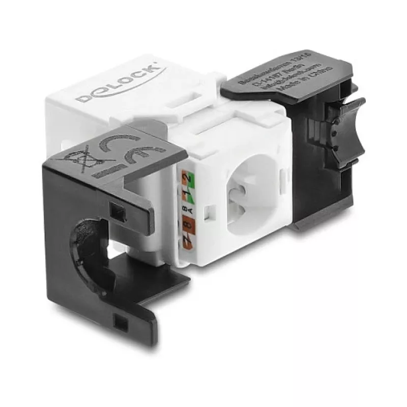 Delock 90802 Módulo Keystone RJ45 a LSA Cat.6 UTP, sin herramientas, negro/blanco