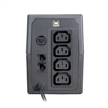 SAI ORVALDI I650 0,6 kVA (360 W) con pantalla LCD y USB, 4x salidas IEC