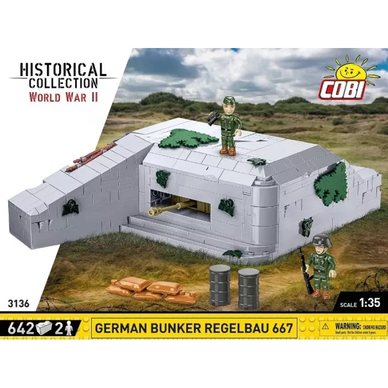 Set de construcción Cobi Deutscher Bunker Regelbau 667/642 Modelo COBI-3136 – set de bloques detallado