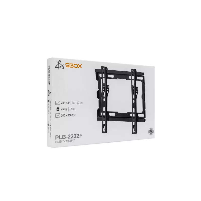 SBOX PLB-2222F-2 soporte de pared fijo para TV, 23-43 pulgadas, 45 kg, VESA 200x200