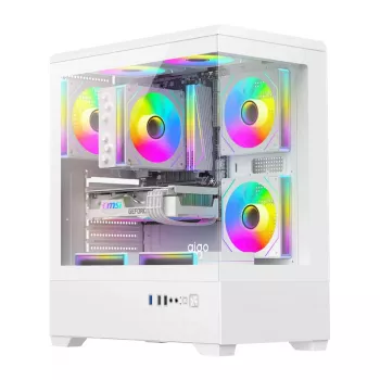 Caja de PC DarkFlash C365 (blanca) con 5 ventiladores