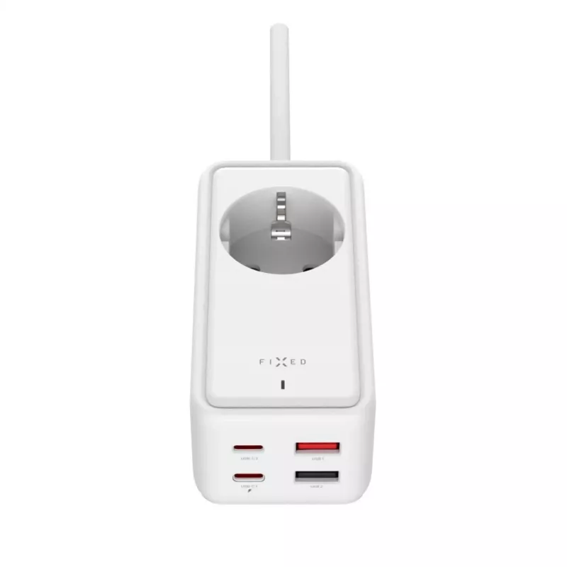 Adaptador de alimentación FIXED FIXCS65-1.5-WH con 2× USB-C PD 65 W y 2× conectores USB-A