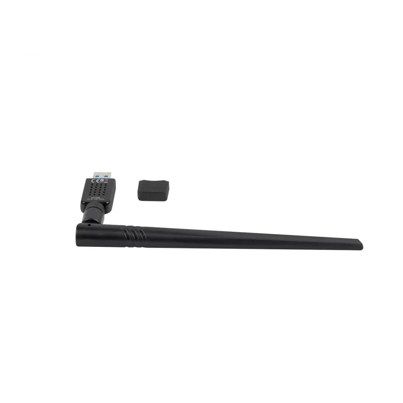 Lanberg NC-1200-WIE adaptador WiFi USB 3.0 AC1200 de doble banda, 1 antena externa + 1 interna, negro