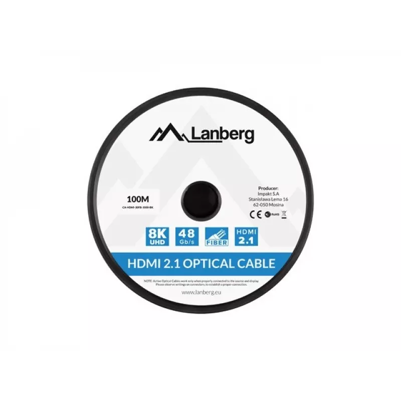 Cable HDMI Lanberg CA-HDMI-30FB-1000-BK 100m negro