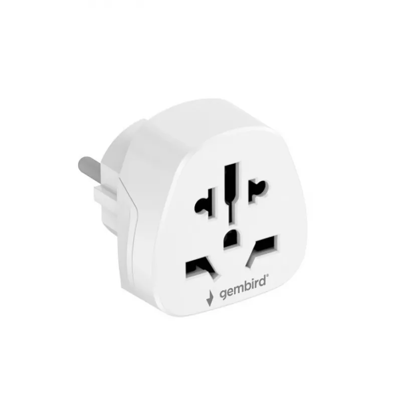 Adaptador de enchufe de viaje GEMBIRD A-AC-EUMINTF — universal a EU, 15A