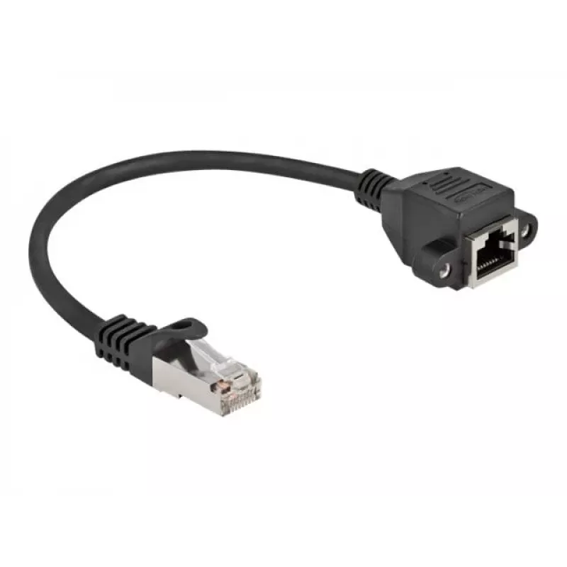 Cable de extensión de red DeLOCK Cat.6A 25 cm negro