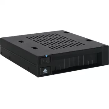 ICY DOCK - MB521SP-B - Dock para HDD/SSD SAS/SATA de 2.5 de una bahía en marco de montaje frontal de 3,5 con intercambio en caliente, interruptor de encendido/apagado y botón de expulsión